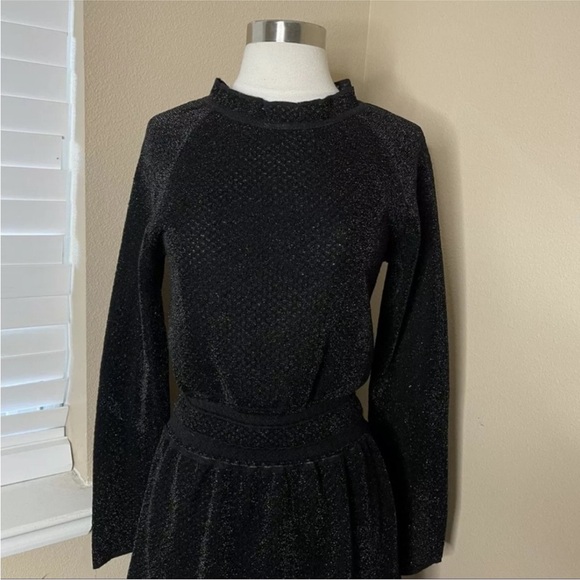 NWT Tory Burch Isabelle Metallic Black Dress - Picture 7 of 7